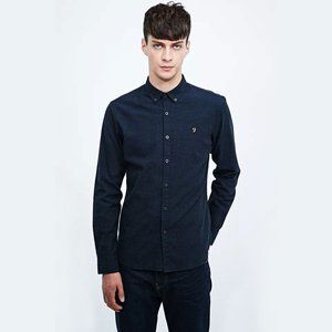 Farah Vintage Steen True Weft Shirt - Navy